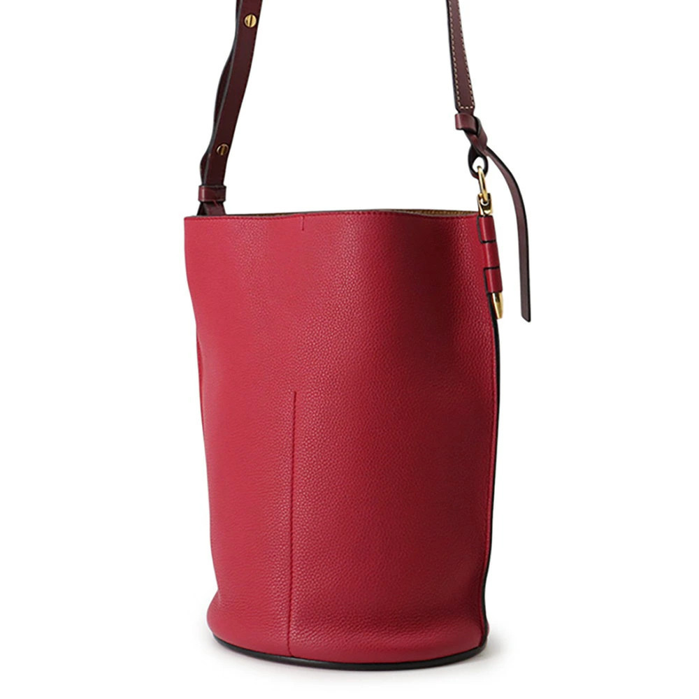 Loewe Leather Gate Shoulder Bucket Bag Black